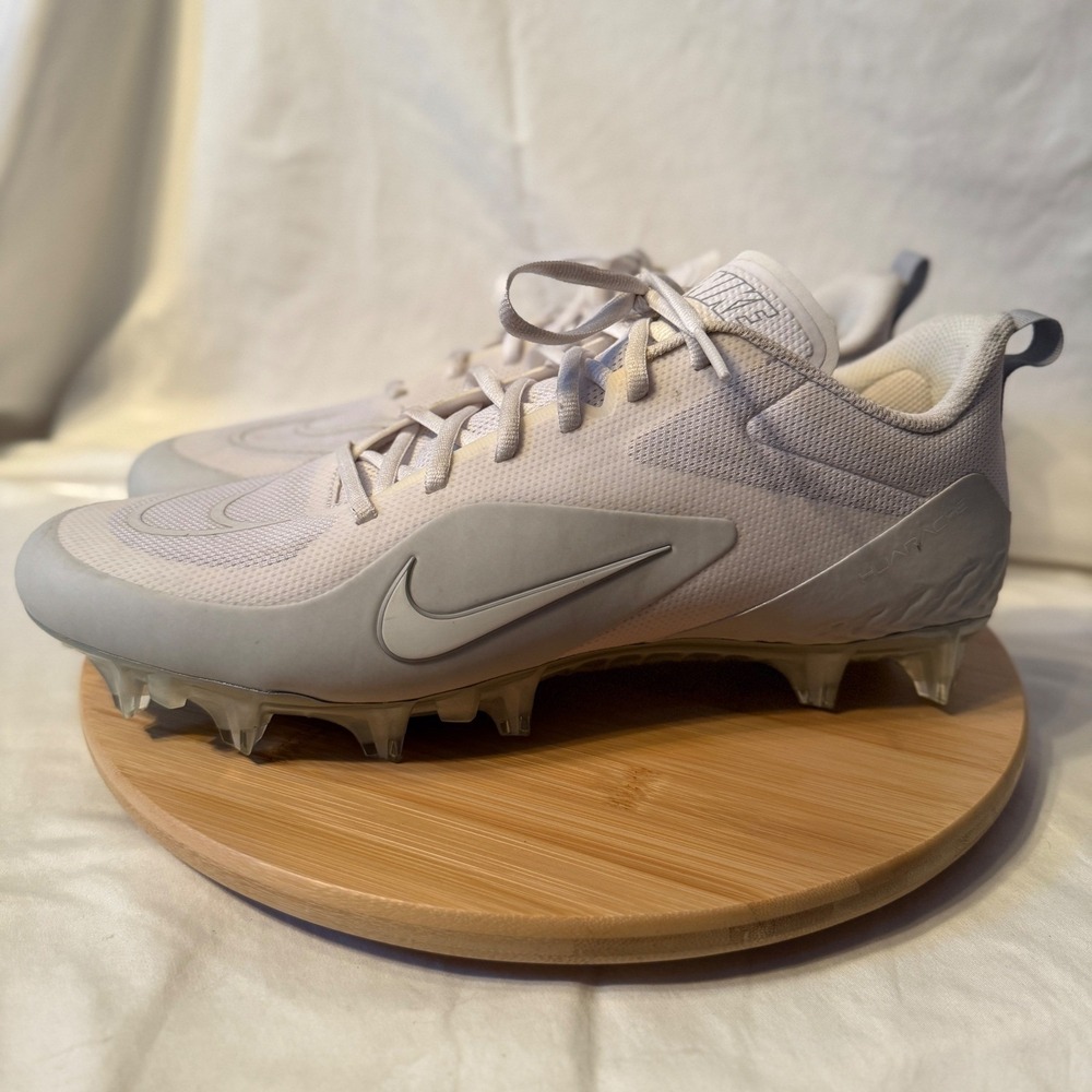 Nike Alpha Huarache 8 Pro Lacrosse Cleats White Wolf Grey CW4439-110 Mens 14
